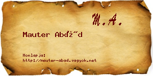 Mauter Abád névjegykártya